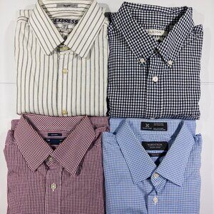 Men's Bulk Button Down Long Sleeve Shirt - Lot of 4